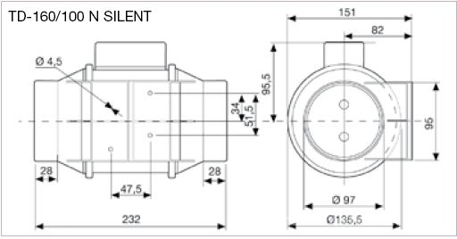 Ventilator de tubulatura, 180 m³/h, Soler&Palau TD-Silent 160/100 [2]
