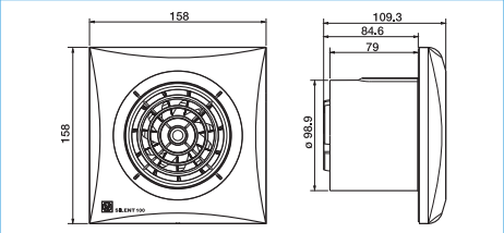 Ventilator extractie baie SILENT 100 - CHZ 230V 50Hz [2]