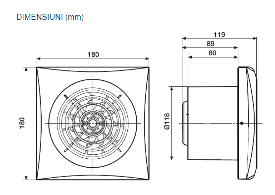 Ventilator extractie baie SILENT 200 - CRZ 230V 50Hz [2]