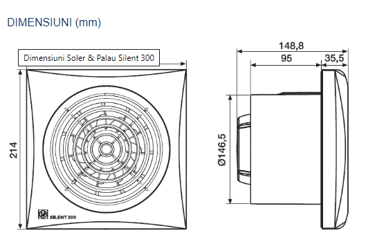 Ventilator extractie baie SILENT 300 - CHZ Silver 220-240V 50Hz [2]