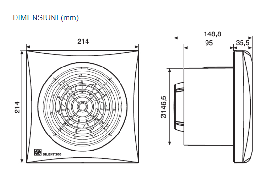 Ventilator extractie baie SILENT 300 - CZ 220-240V 50Hz [2]