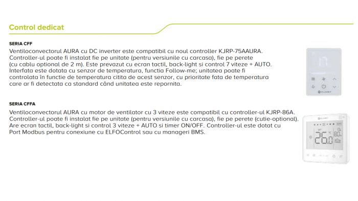 Ventiloconvector tip necarcasat de pardoseala / perete, 4.20 kW / 4.30 kW, model cu 2 tevi, Clivet Aura CFFAU 6 CC2 R3 [7]