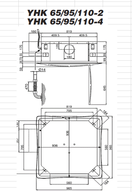 Ventiloconvector tip caseta sistem cu 4 tevi, panou inclus, York model YHK 20-4 2,27kw [4]