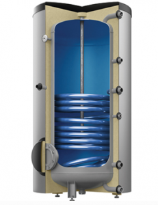 Boilere termoelectrice - Boiler vertical pentru ACM, cu o serpentina, izolatie cu spuma si jacheta din folie, alb, Reflex model Storatherm Aqua AF 500/1M_C - 476 litri