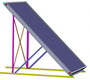 Panouri solare pentru apa calda menajera - Kit montaj suprafata plana, 1 colector, pentru solare plane, Helis