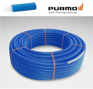 Tevi PEXAL - Teava Purmo PEX SD4+ in conducta de protectie albastra, 16x2 mm, colac 100 m