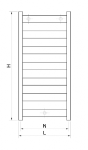 Radiator portprosop din aluminiu, 600 x 1400, Ermetiq Sand Grey [2]