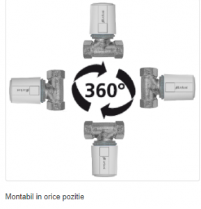 Actuator termoelectric on/off Moehlenhoff, IP54 montabil in orice pozitie - protejat impotriva scurgerilor 24Vca/cc - 1W normal deschis cu adaptor montare VA80 cursa max 4 mm timp realizare cu [1]