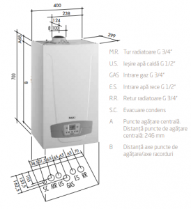 Centrala termica in condensatie, 28 kW, incalzire + A.C.M, Baxi DUO-TEC COMPACT E 28 [2]