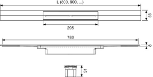 Profil de dus TECEdrainprofile 800 mm otel inoxidabil periat [1]
