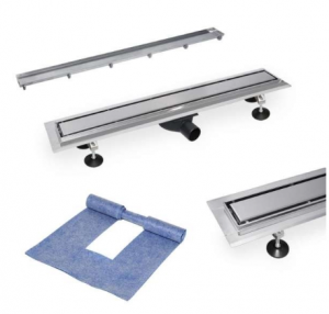 Obiecte sanitare - Pachet TECE Linus 2in1 700 mm (canal grila plate/steel sifon DN50 picioruse banda etansare)