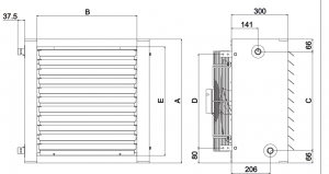 Aeroterma pentru incalzire, 71.00 kW, 7600 m³/h, 4 poli, 400V, Galetti Areo P 54 [3]