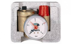 Cazane, seminee si arzatoare - Grup siguranţă: supapă siguranţă/manometru/aerisitor, 1", 50kW, 2,5bar