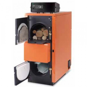 Cazane, seminee si arzatoare - Cazan din otel, functionare pe combustibil solid si gazeificare, 30 Kw, Step Fuego FU 29 R