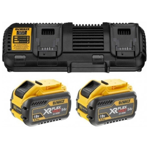Scule si echipamente pentru constructii - Set statie de incarcare Dewalt si 2 acumulatori Flexvolt 9Ah - DCB132X2