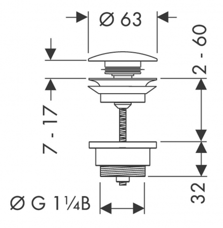 Ventil lavoar Hansgrohe Push-Open DN32 negru mat [1]