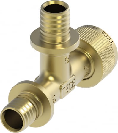 Fitinguri din bronz - Adaptor rapid TECE teu iesire laterala, bronz cu siliciu 16 x 16 x 1/2"
