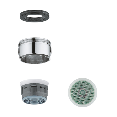 Obiecte sanitare - Aerator Grohe baterii lavoar, filet exterior, 5, 7 l, 3 bar, sistem anti-calcar, crom