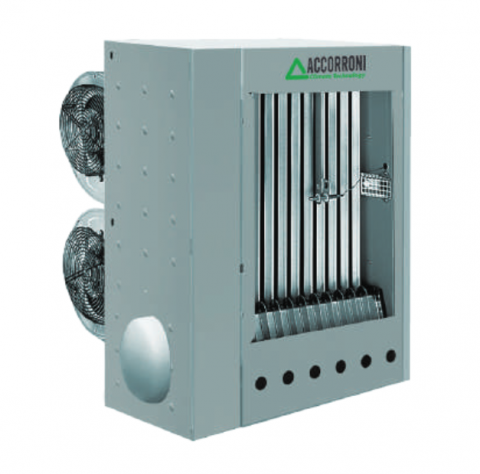Aeroterme pe gaz - Aeroterma gaz in condensatie pentru tubulatura cu ventilator centrifugal si cronotermostat Accorroni MEC MIX F 50 C - 43 kw