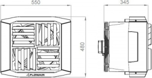 Destratificator de aer, 5200 m³/h, cu modul DRV, senzor de temperatura, Flowair Leo DL BMS [5]