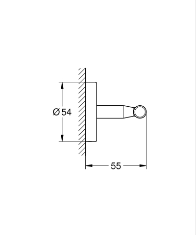 Agatatoare prosop Grohe Start Cosmopolitan montare pe perete, carlig dublu, crom [1]