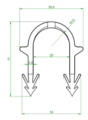 Agrafe fixare Alphaheat carlig dublu 40 mm [1]