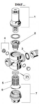 Filtre de apa - Ansamblu filtru complet cu O-ring Resideo - Braukmann (ex Honeywell), pentru D06F-1½2A/B