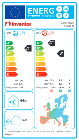 Aparat de aer conditionat split de perete Inventor Aria 24000 BTU cu WiFi [2]
