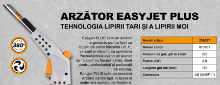 Arzator ergonomic, aprindere Piezoeletrica, Sievert EasyJet Plus [1]