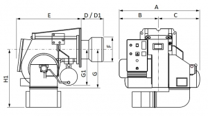 Arzator pe combustibil lichid CLU, 2 trepte progresive, 1300-3900 kW, Ecoflam Oilflam 400.1 PR TC [2]