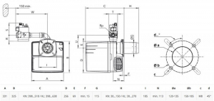 Arzator pe gaz, o treapta, 80-140 kW, Elco VG 2.140 E d3/4'' - Rp3/4'' KN [1]