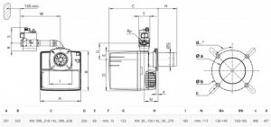 Arzator pe gaz, o treapta, 130-205 kW, Elco VG 2.205 E d3/4'' - Rp3/4'' KN [1]