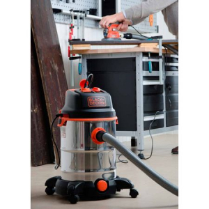 Aspirator umed/uscat Black+Decker 1600W 30L cuva inox + priza - BXVC30 XTDE [1]