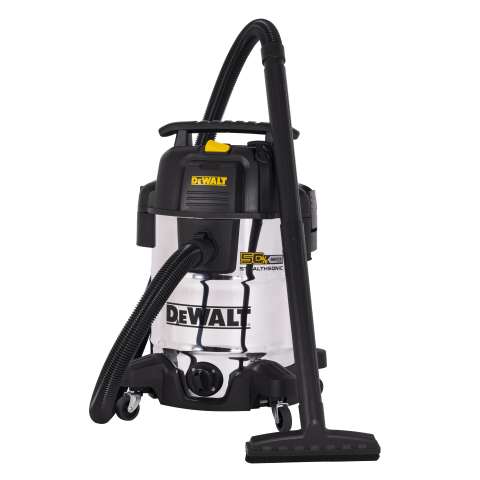 Casa si gradina - Aspirator umed/uscat DeWalt Stealthsonic 38L inox 42.5 l/s furtun 2.1m/48 mm 800W - DXV38S-QT