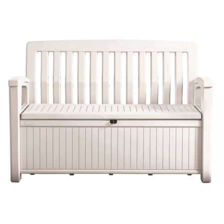 Banca pentru gradina, 2 in 1, 227 litri, alba, Keter Patio [5]