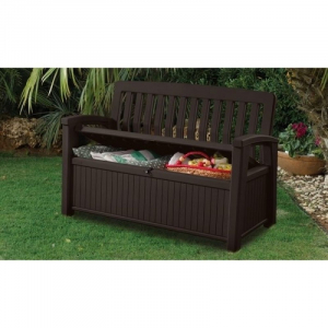 Banca pentru gradina 2 in 1, maro, 227 L,  Keter Patio [3]