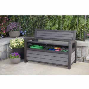 Banca pentru gradina 2 in 1, maro, 227 L,  Keter Hudson [4]