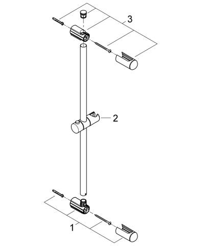 Bara de dus Grohe Euphoria 600 mm, glisare, suport para, reglabil, crom [1]