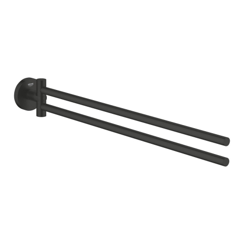 Accesorii baie - Bara portprosop Grohe Essentials, pe perete, 439 mm, pivotanta, metal, negru