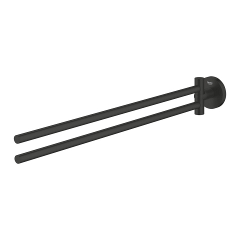 Bara portprosop Grohe Essentials, pe perete, 439 mm, pivotanta, metal, negru [1]