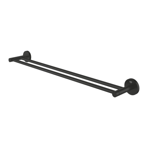 Bara portprosop Grohe Essentials, pe perete, dubla, 600 mm, metal, negru [1]