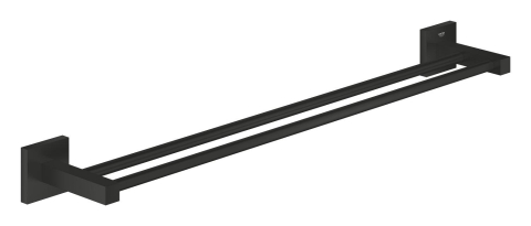 Obiecte sanitare - Bara dubla portprosop Grohe Start Cube 600 mm, montare pe perete, fixare ascunsa, 600 mm lungime, dubla, negru