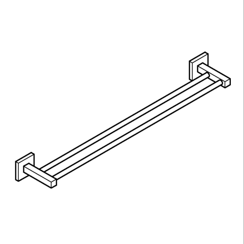 Bara dubla portprosop Grohe Start Cube 600 mm, montare pe perete, fixare ascunsa, 600 mm lungime, dubla, negru [5]