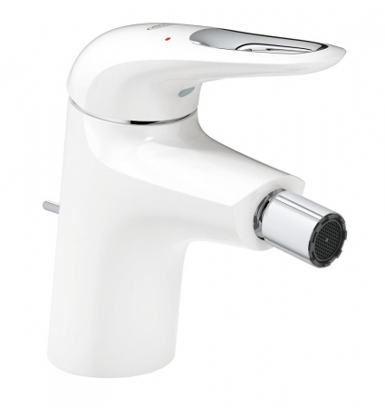 Baterii monocomanda - Baterie bideu cartus ceramic limitator debit set evacuare cu tija marimea S alba Grohe Eurostyle