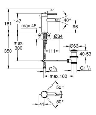 Baterie de bideu monocomanda marimea S Grohe Essence New [1]