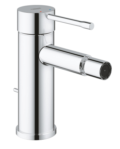 Obiecte sanitare - Baterie bideu Grohe Essence New, monocomanda, levier metalic, cartus ceramic, limitator de temperatura, evacuare cu tija, crom