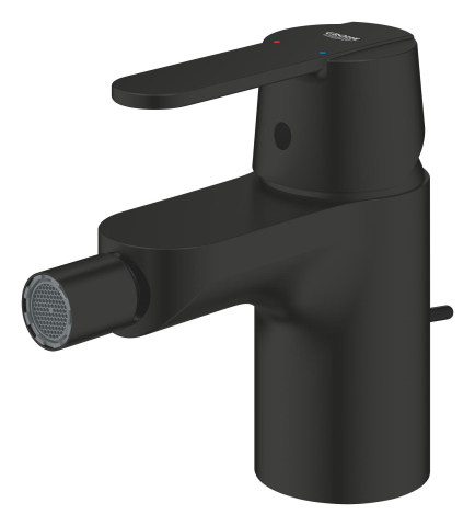 Baterie bideu Grohe Get monocomanda, marimea S, cartus ceramic, limitator, aerator cu bila, set evacuare cu tija, negru mat [3]