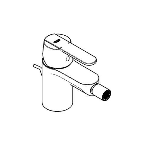 Baterie bideu Grohe Get monocomanda, marimea S, cartus ceramic, limitator, aerator cu bila, set evacuare cu tija, negru mat [4]