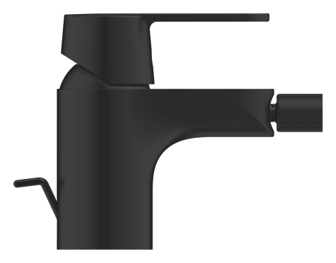 Baterie bideu Grohe Get monocomanda, marimea S, cartus ceramic, limitator, aerator cu bila, set evacuare cu tija, negru mat [1]