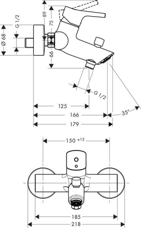 Baterie cada Hansgrohe Talis S proiectie 18cm [1]